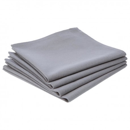 Lot de 4 serviettes de table en coton - Gris clair