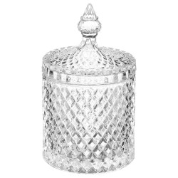 Bonbonnière en verre diamant 52cL - Transparent
