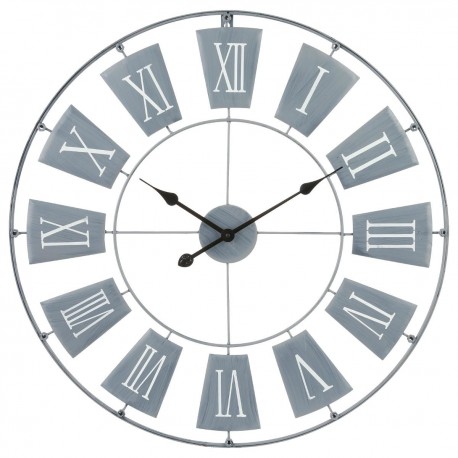 Horloge en métal D76cm - Gris clair