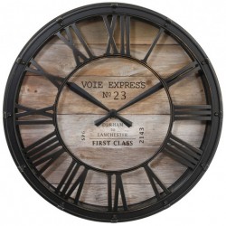 Horloge vintage D39cm VOIE EXPRESS - Noir