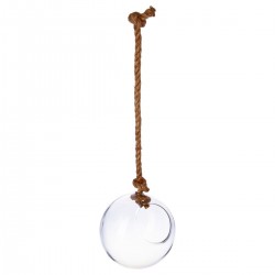 Suspension en corde avec boule en verre D19cm INTÉRIEUR NOMADE