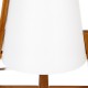 Lampe en bambou abat-jour en plastique H32cm GONG - Blanc et bois