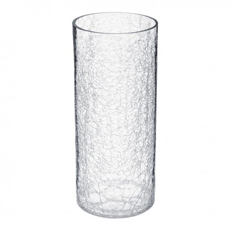 Vase cylindre craquelé H30cm CONTEMP' HOME - Transparent