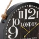 Horloge en métal avec corde D52cm - Noir