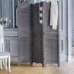 Paravent en bois romantique 170X120cm - Gris