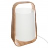 Lampe en bambou et plastique H35cm REX - Blanc et beige