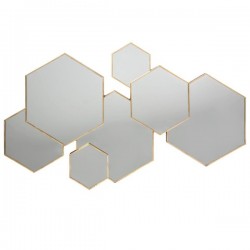 Miroir multi hexagones LILA, MODERN 1920 - Doré