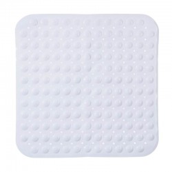 Tapis de douche carré en PVC 54X54cm - Blanc