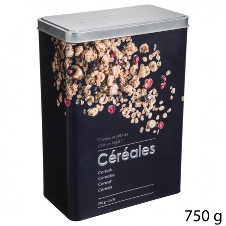 Boîte à céréales en relief 750g BLACK ÉDITION - Noir