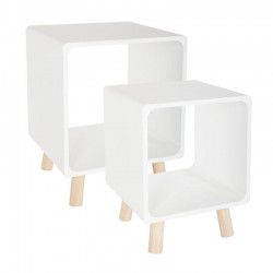 Lot de 2 tables de chevet COLOR BREAK - Blanc