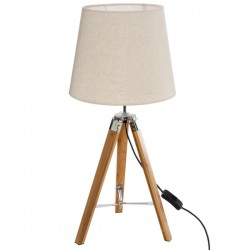 Lampe en bois avec trépied H58cm RUNO - Bambou