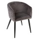 Fauteuil dîner en velours MARLO - Gris foncé