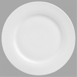 Assiette plate ronde en porcelaine D24cm PORCELAINE UNIE - Blanc