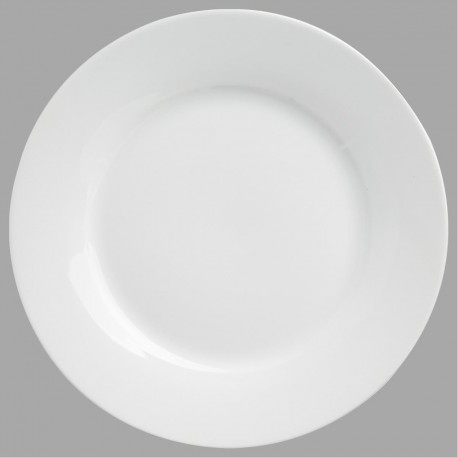 Assiette plate ronde en porcelaine D27cm en PORCELAINE UNIE - Blanc