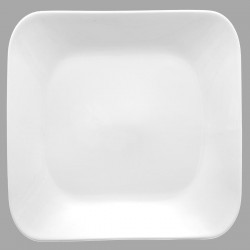 Assiette plate carrée en porcelaine 25,5cm ÉLÉGANCE - Blanc