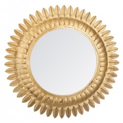 Miroir feuilles d'or en métal D70cm SPIRITUAL HOME - Doré