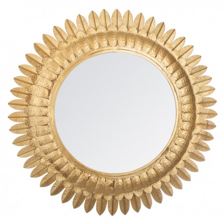 Miroir feuilles d'or en métal D70cm SPIRITUAL HOME - Doré - Veo shop