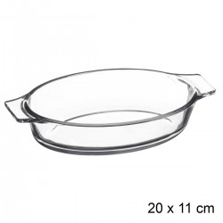 Mini plat ovale en verre 20X11cm - Transparent