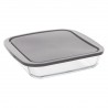 Plat à four carré en verre avec couvercle 25X22cm KEEPEAT - Gris