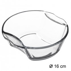 Mini plat rond déformé en verre D16cm - Transparent