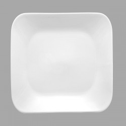 Assiette de dessert carrée en porcelaine D21,5cm ÉLÉGANCE - Blanc