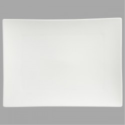 Assiette de présentation rectangle en porcelaine 32X24cm TOKYO - Blanc