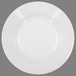 Assiette creuse ronde en porcelaine D20cm PORCELAINE UNIE - Blanc