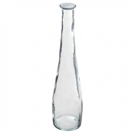 Vase long en verre recyclé H80cm - Transparent