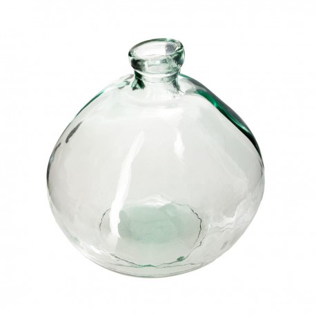 Vase rond en verre recyclé D23cm - Transparent