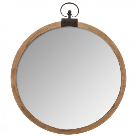Miroir en bois à gousset D74cm VINTAGE LOFT - Marron