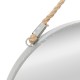 Miroir rond en métal avec corde D38cm - Gris effet blanchi