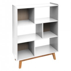 Étagère en bois à 6 cases ELVA, COSY'NESS - Blanc