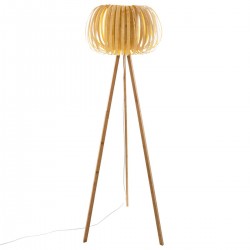 Lampadaire trépied effet bois H150cm SIEN - Sable