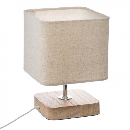 éclairage Déco Contemporain Lampe à Poser Atmosphera Toxey - Bois Et Ivoire - H 21 Cm - Design Épuré Pour Déco Moderne Lampe Toxey Atmosphera