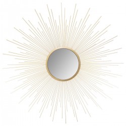 Miroir bombé soleil D70cm - Doré