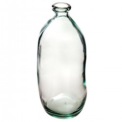 Vase bouteille en verre recyclé H73cm - Transparent