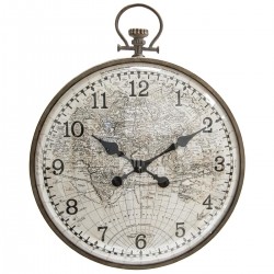 Horloge en métal vitre bombée D55cm - Gris clair