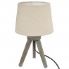 Lampe en bois sur mini trépied H31cm - Lin