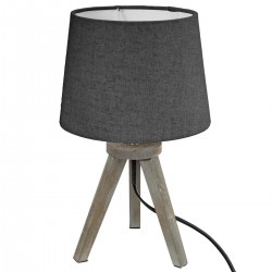 Lampe en bois sur mini trépied H31cm - Gris