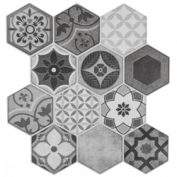 2 Stickers 12 hexagones 24X24cm CARO - Gris