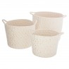 Lot de 3 paniers de rangement en coton LUREX - Crème