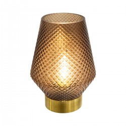 Lampe LED base doré H17cm - Taupe
