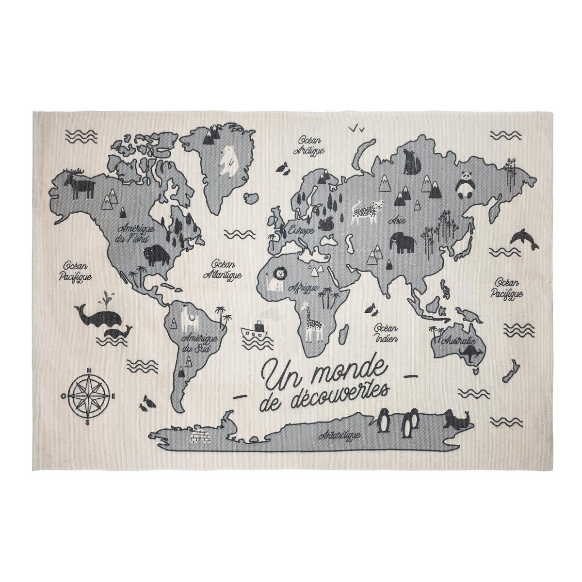 tapis carte du monde Tapis carte du monde 100X150cm   Beige   Veo shop