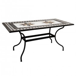 Table à dîner en mosaïque 160X90cm KIPOS - Noir