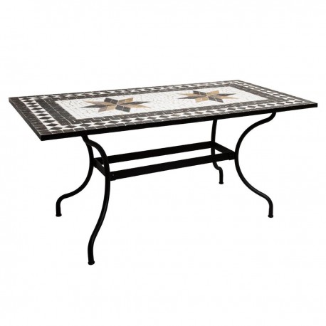Table à dîner en mosaïque 160X90cm KIPOS - Noir