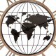 Pendule silencieuse carte du monde en métal D67cm - Noir