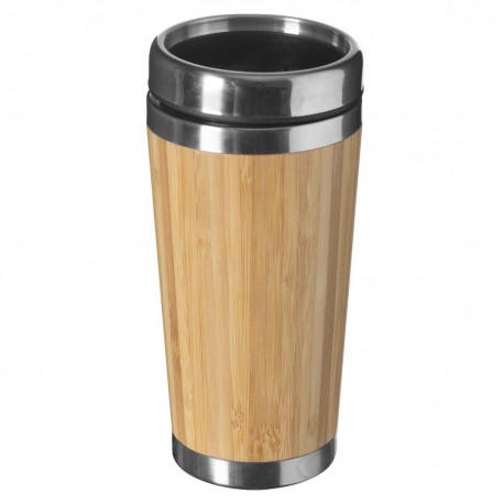 Mug isotherme en véritable bambou et inox 38cL - Beige foncé