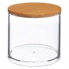 Boîte ronde à coton couvercle en bambou SELENA - Transparent