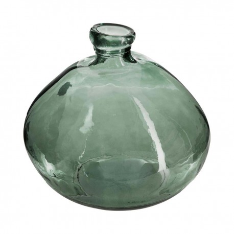 Vase rond en verre recyclé D23cm - Kaki