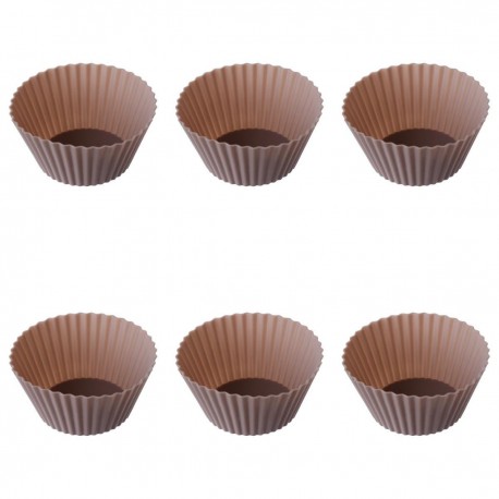 Lot de 6 caissettes en silicone GOURMAND - Taupe